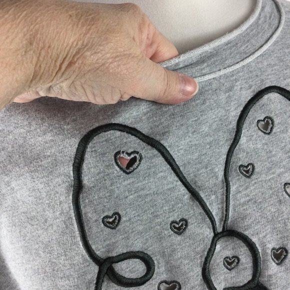Disney Parks Minnie Bow Gray cut-out SweatShirt S - Picture 4 of 8